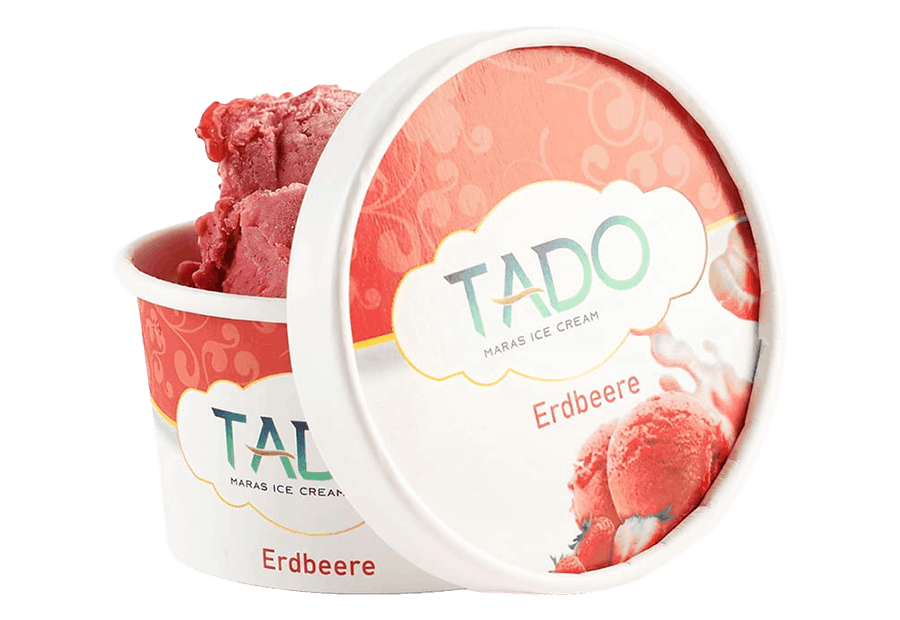 TADO Erdbeere Eis 150g — Marasch Eis aus natürlichen Zutaten